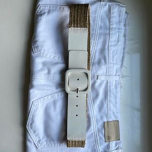 Nine West leather and fabric stretchy belt.